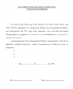 Documento privado Constitucion Bienes Creafacyl